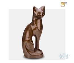 Cat Pet Urn Pearl Bronze