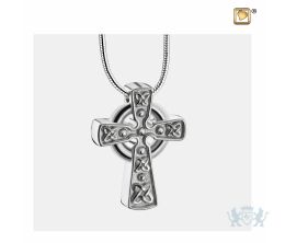 CelticCrosswithKnots Ashes Pendant Pol and Bru Silver