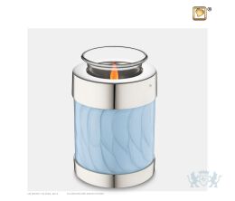 Child Tealight Urn Pearl Blue and Pol Silver