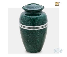 Classic Adult Urn Speckled Emerald and Bru Pewter