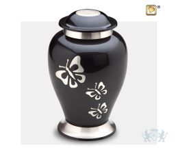 Classic Butterfly Tribute Adult Urn Midnight and Bru Pewter