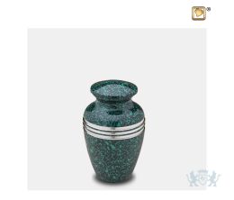 Classic Keepsake Urn Speckled Emerald and Bru Pewter