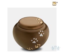 Cuddle Medium Pet Urn Bronze and Bru Gold