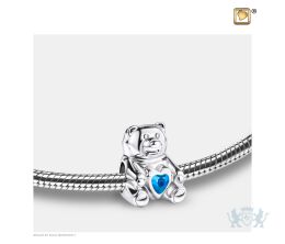 CuddleBear Ashes Bead Blue and Pol Silver w/Zirconia