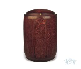 Donkere houten urn