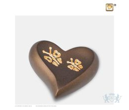 Elegant Butterfly Heart Keepsake Urn Bronze and Bru Gold