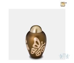 Elegant Butterfly Keepsake Urn Bronze and Bru Gold