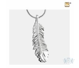 Feather Ashes Pendant Pol Silver