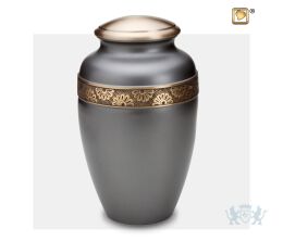 Floral Band Adult Urn Slate and Bru Gold