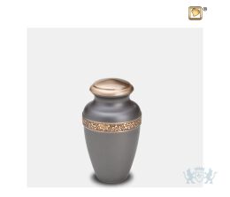 Floral Band Keepsake Urn Slate and Bru Gold