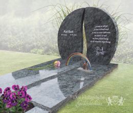 Gepolijst grafmonument met ruwe rand