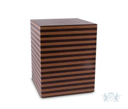 Gestreepte houten urn