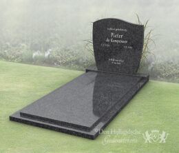 Golfkop grafsteen met gesloten dekplaat