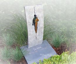 Grafmonument met bronzen letterplaat