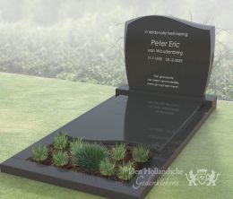 Grafmonument met golfkop letterplaat