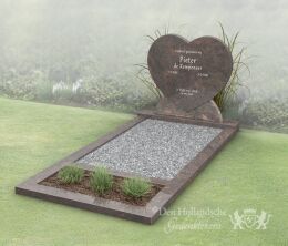 Grafmonument met open gedeelte en bloemstrook
