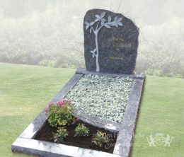 Grafsteen met bronzen boom