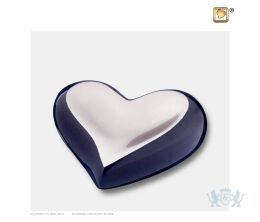 Heart Keepsake Urn Midnight and Bru Pewter