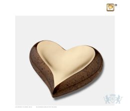 Heart Keepsake Urn Speckled Auburn and Bru Gold