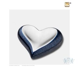Heart Keepsake Urn Speckled Indigo and Bru Pewter