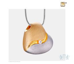 HeartFelt Ashes Pendant Bru Silver and Gold Vermeil w/Zirconi