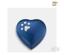 Keepsake Heart Pet Urn Blue and Bru Pewter
