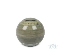Keramische dierenurn groen/grijze bol 2.5L