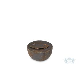 Keramische mini urn met blad