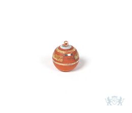 Keramische mini urn rood bol met decoratie 0.1L