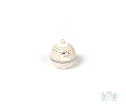 Keramische mini urn wit bol met decoratie 0.1L