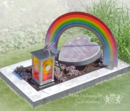 Urnengraf kinder met regenboog