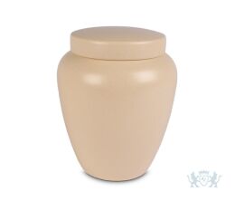 Klassieke keramische urn in mat beige 4L