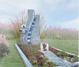 Kleurrijk kindermonument met glas