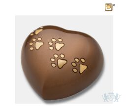 Large Heart Pet Urn Bronze and Bru Gold