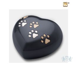 Large Heart Pet Urn Midnight and Bru Pewter