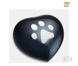 Large Heart Pet Urn Midnight and Bru Pewter