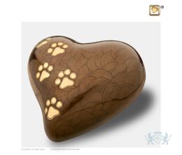 Large Heart Pet Urn Pearl Bronze and Bru Gold