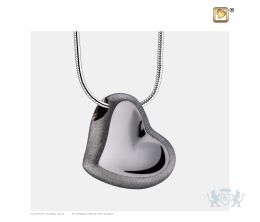 Leaning Heart Ashes Pendant Pol and Bru Ruthenium