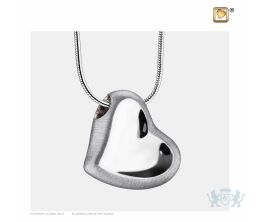 Leaning Heart Ashes Pendant Pol and Bru Silver