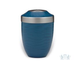 Lichtblauwe aluminium urn 