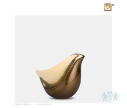 LoveBird Keepsake Urn Bronze and Hmd Gold