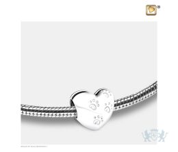 LoveHeart Ashes Bead Pol Silver