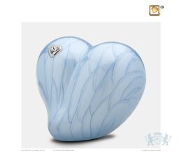 LoveHeart Child Urn Pearl Blue and Pol Silver w/Swarovski® 