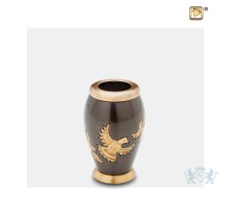 Majestic Flying Dove Keepsake Urn Midnight and Bru Gold
