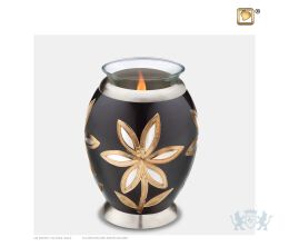 Majestic Lillies Tealight Urn Midnight and Bru Pewter