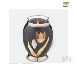 Majestic Tulip Tealight Urn Midnight and Bru Pewter
