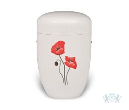 Matte aluminium urn met twee bloemen