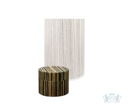 Mini urn van hout cilinder bruin en zwart gestreept