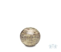 Mini urn van porselein in bruin en beige