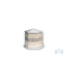 Mini urn van porselein met grijze decoratie